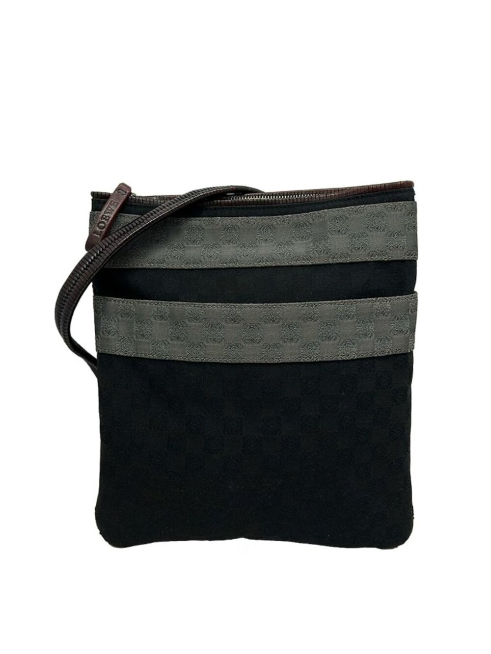 Loewe Shoulder Bag Anagram Pattern Black Gray